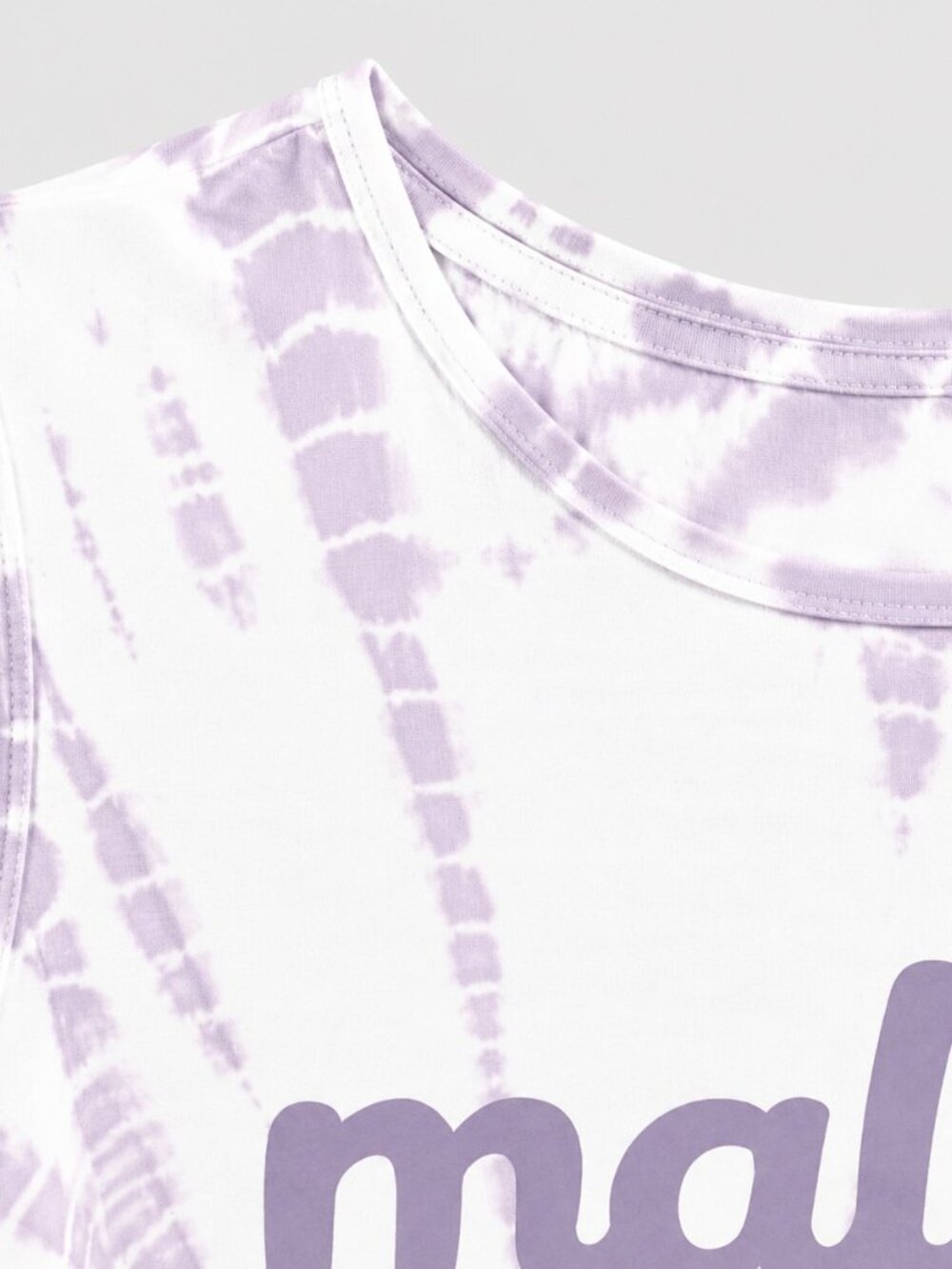 Women's MEDIUM Crop Tank Top Malibu Tie Dye Purple White COLSIE - Picture 5 of 6